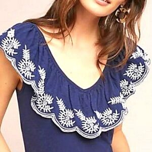 Moulinette Soeurs by Anthropologie “Julietta” embroidered top blouse size Small